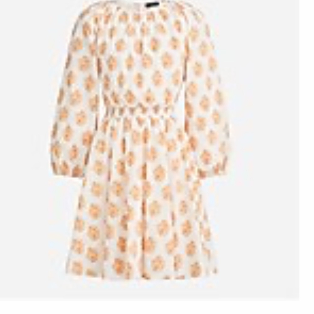 Charming Floral women’s Dress in Cream and Orange